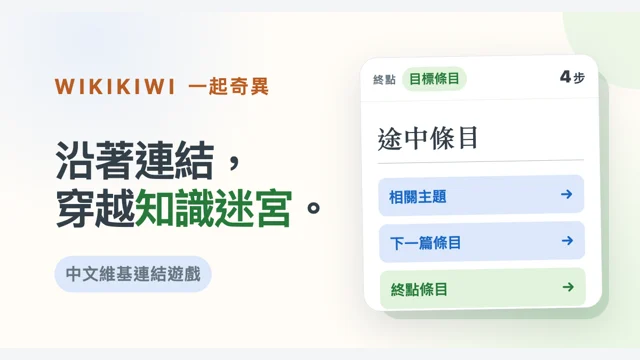 wikikiwi 中文維基百科連結遊戲代表圖